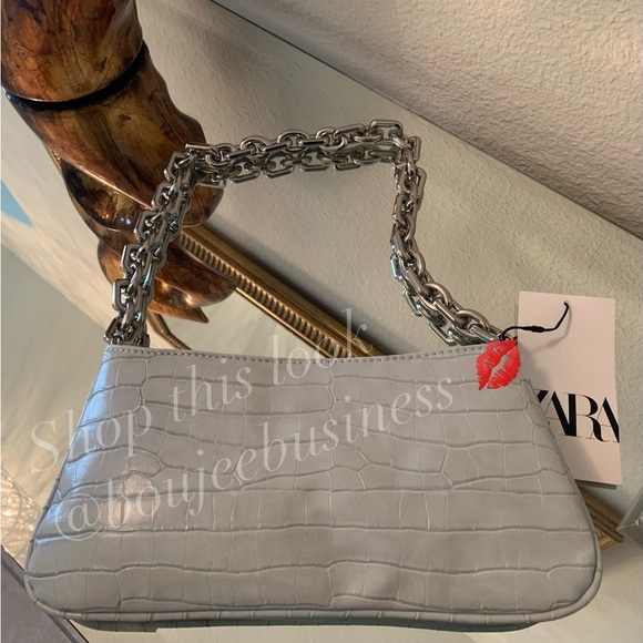 ZARA Chain Strap Animal Embossed Shoulder Bag BNWT - Picture 7 of 7